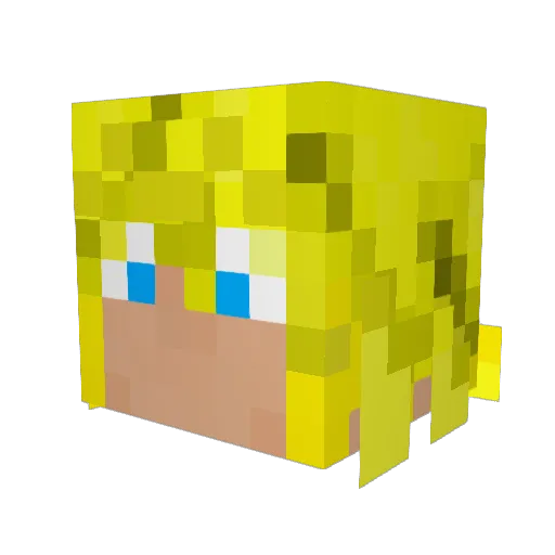BeioBlue Minecraft avatar head, 3D render