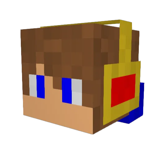 Beisi Minecraft avatar head, 3D render