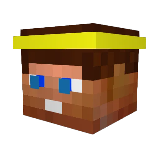 Bejjs Minecraft avatar head, 3D render