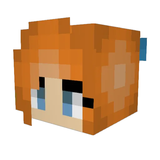 Bekah8333 Minecraft avatar head, 3D render