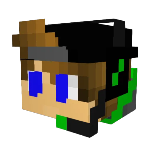 BekatPL Minecraft avatar head, 3D render
