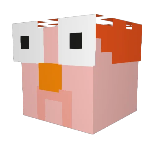 Beker_ Minecraft avatar head, 3D render