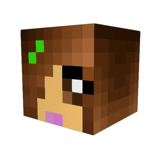 Bekki93 Minecraft avatar head, 3D render