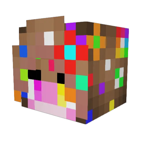 Bekkuu Minecraft avatar head, 3D render
