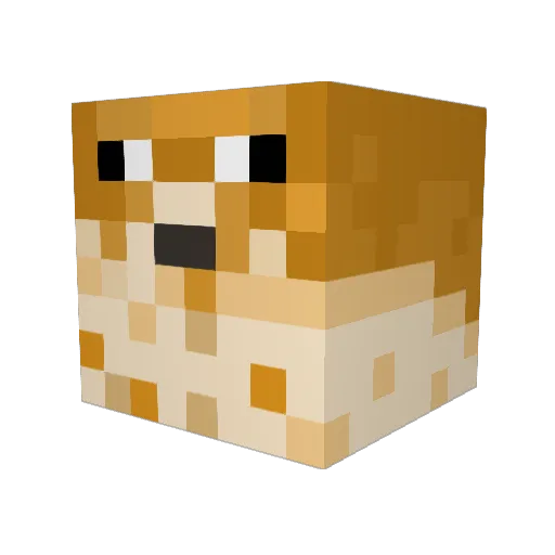 Bekquerel Minecraft avatar head, 3D render