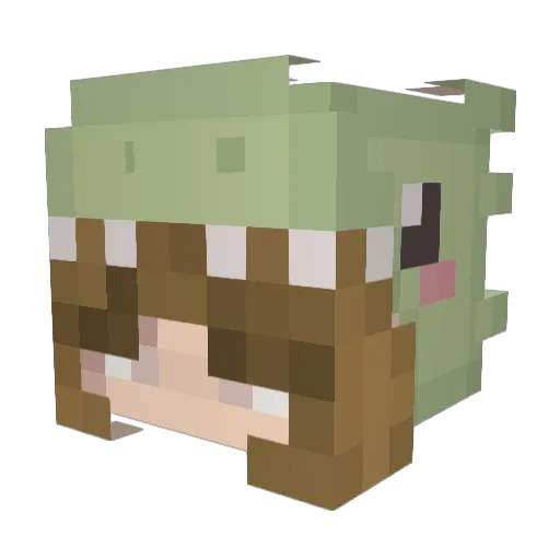 Beksy19 Minecraft avatar head, 3D render