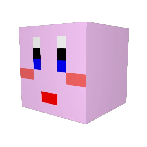 Bekyuuu Minecraft avatar head, 3D render