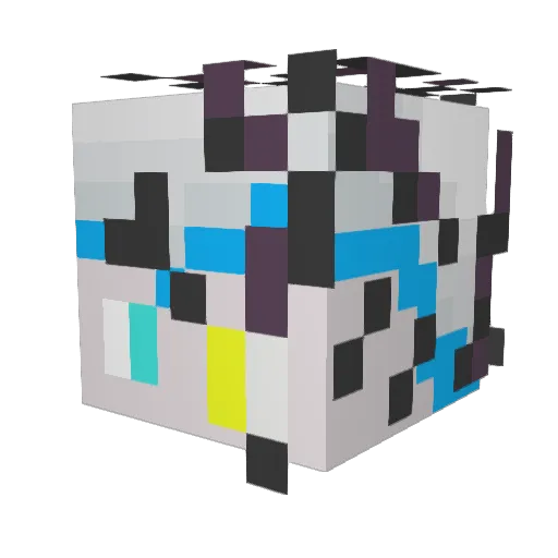 Belastet Minecraft avatar head, 3D render