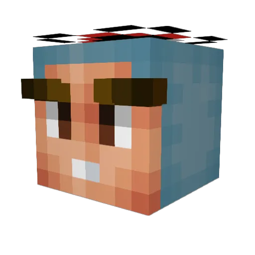 Beldum Minecraft avatar head, 3D render