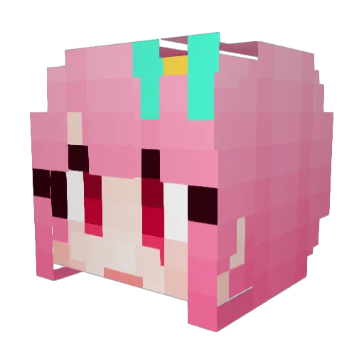 BellBig Minecraft avatar head, 3D render