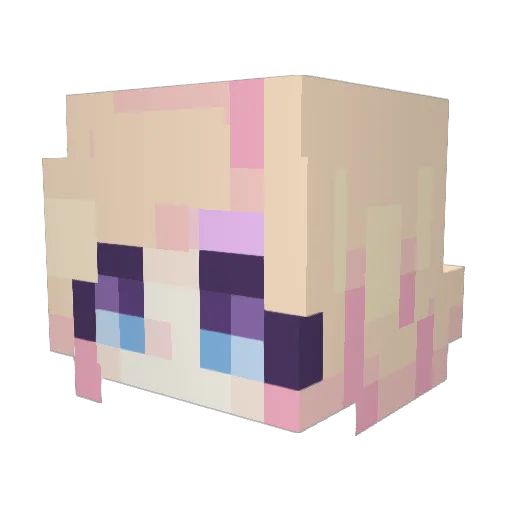 Bella011 Minecraft avatar head, 3D render