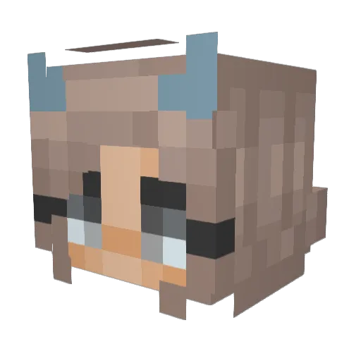 Bella123K Minecraft avatar head, 3D render