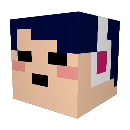 BellaBambina Minecraft avatar head, 3D render