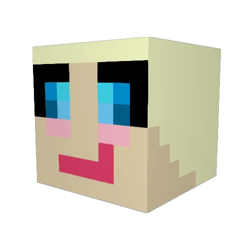 BellaBeautiful10 Minecraft avatar head, 3D render