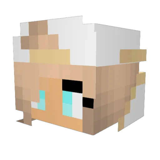 BellaCT Minecraft avatar head, 3D render