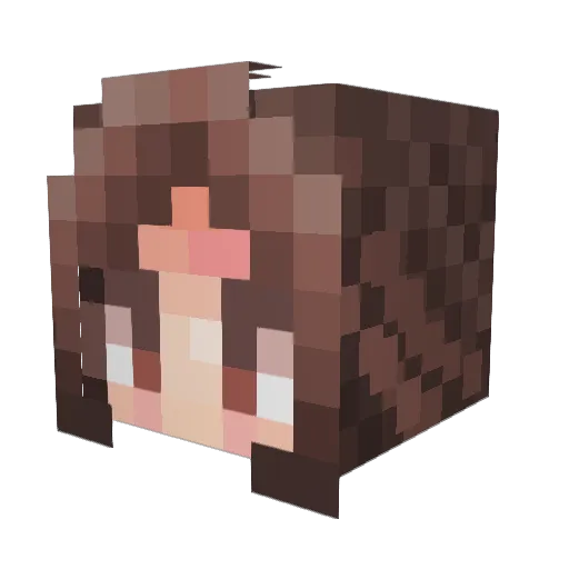 BellaLucia Minecraft avatar head, 3D render
