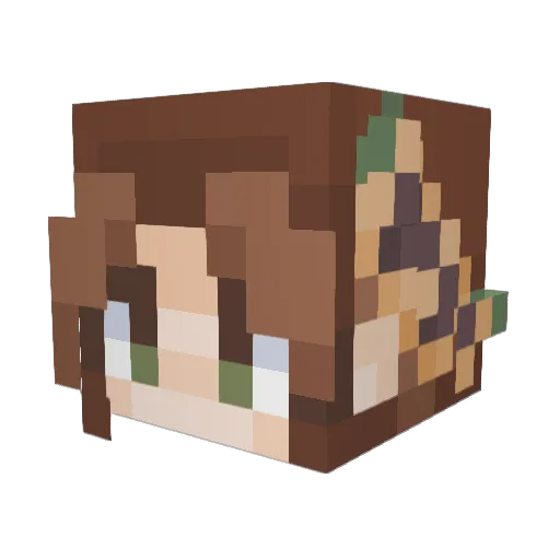 BellaMcC Minecraft avatar head, 3D render