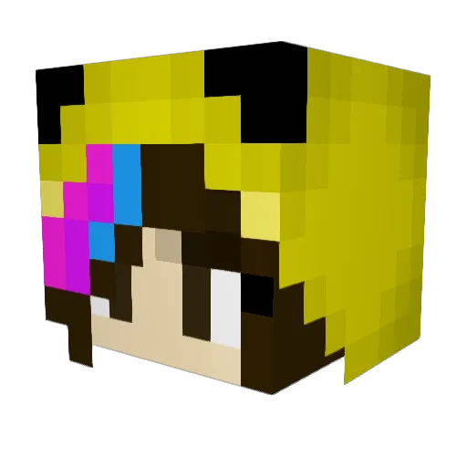 BellaPink5 Minecraft avatar head, 3D render