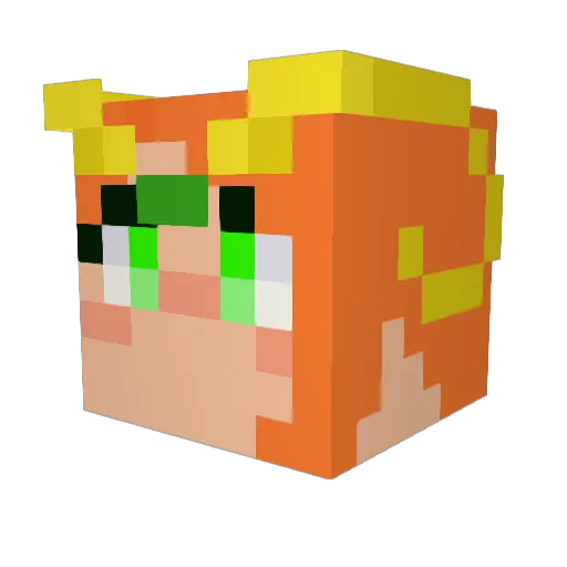 BellaSaki Minecraft avatar head, 3D render