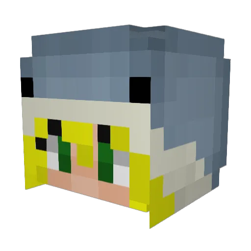 BellaTheCoconut Minecraft avatar head, 3D render