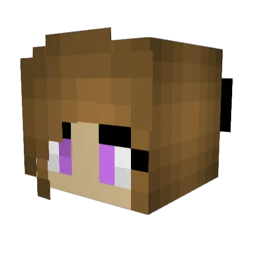 BellaVgaming Minecraft avatar head, 3D render
