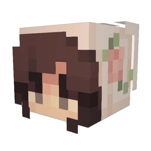 Bella_Roseeee Minecraft avatar head, 3D render