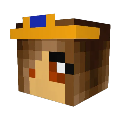 Bellabeh Minecraft avatar head, 3D render