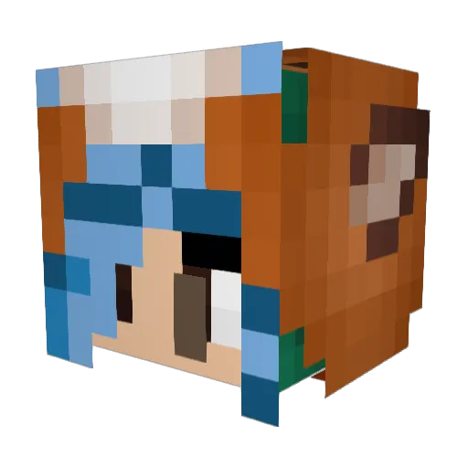 Bellaboo21 Minecraft avatar head, 3D render