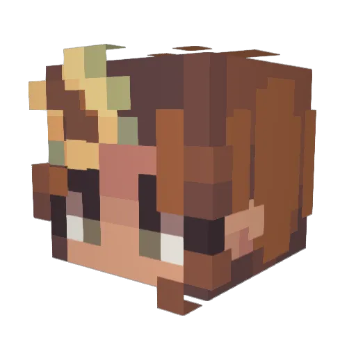 Bellaluna1212 Minecraft avatar head, 3D render