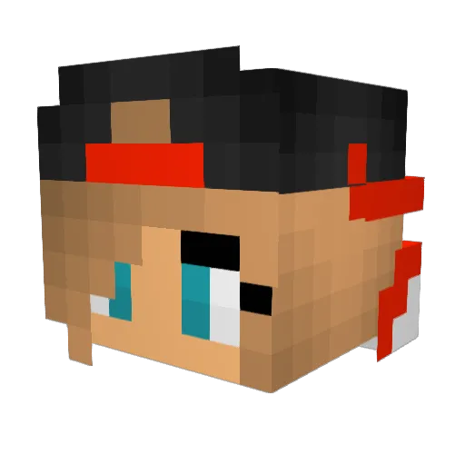 Bellav7 Minecraft avatar head, 3D render