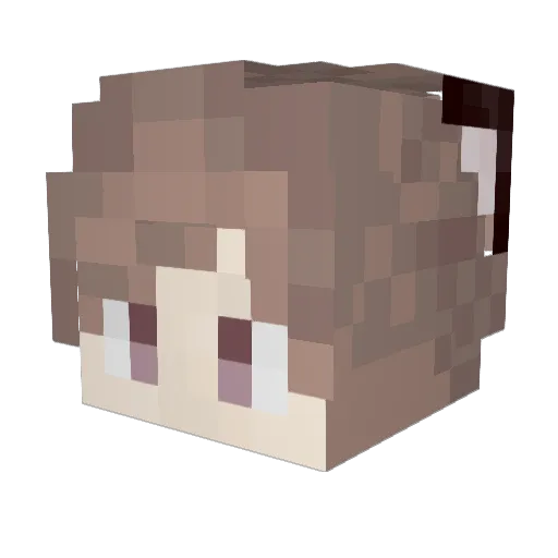 Belldesu Minecraft avatar head, 3D render
