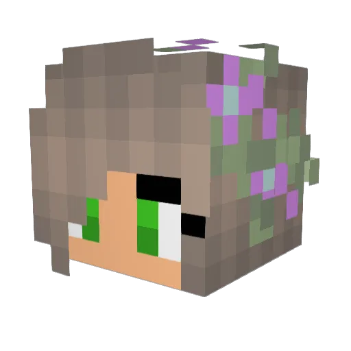 BelleElla Minecraft avatar head, 3D render