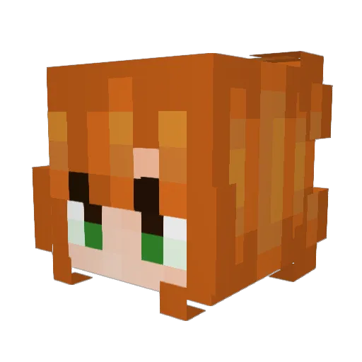 BelleMel Minecraft avatar head, 3D render