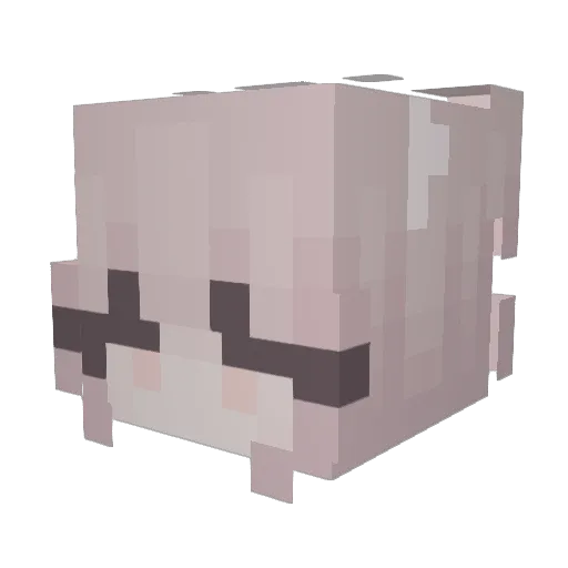Belled Minecraft avatar head, 3D render