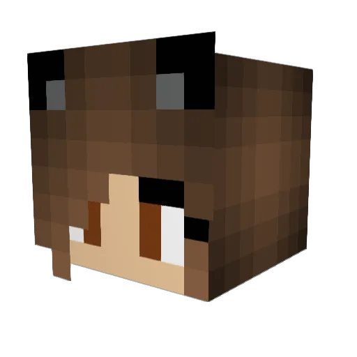 Belledandie Minecraft avatar head, 3D render