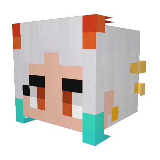 Bellicow Minecraft avatar head, 3D render