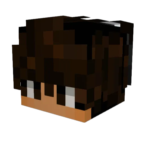 Bellsha1 Minecraft avatar head, 3D render