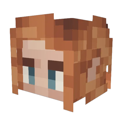 Bellsibub91 Minecraft avatar head, 3D render