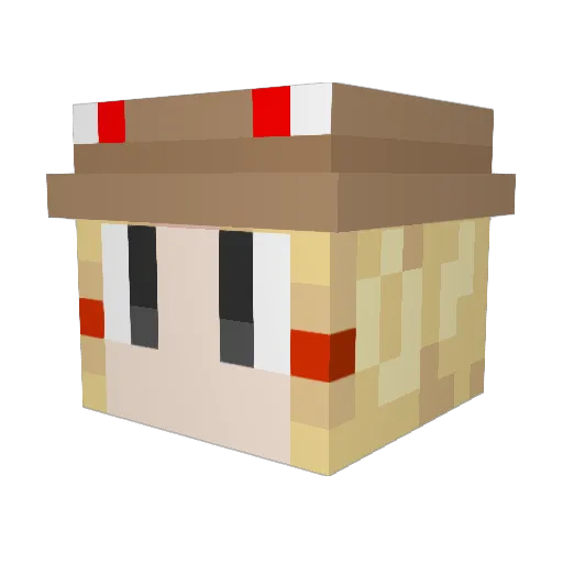 Bellsla Minecraft avatar head, 3D render