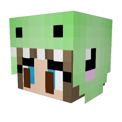 Bellspk Minecraft avatar head, 3D render