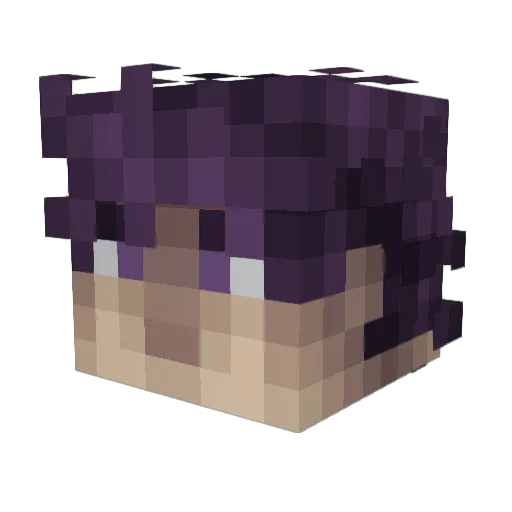 Bellumlum Minecraft avatar head, 3D render
