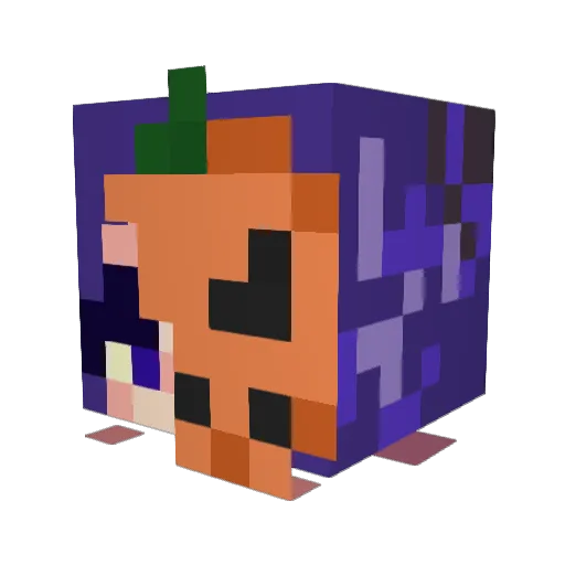 Bellusan Minecraft avatar head, 3D render