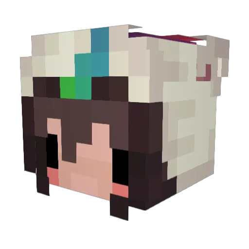 Bellyboo6 Minecraft avatar head, 3D render
