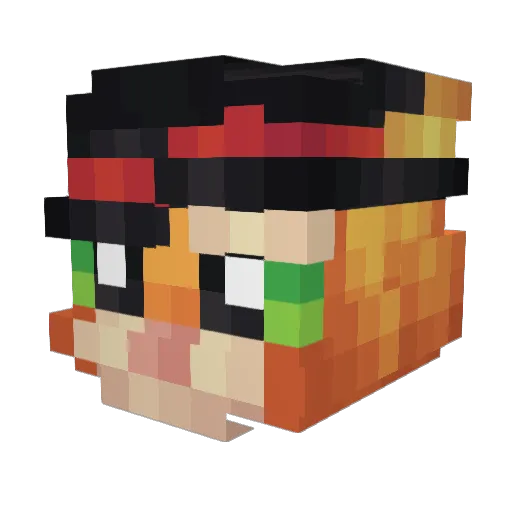 Bellyqueuse Minecraft avatar head, 3D render