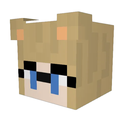 BellzBeep Minecraft avatar head, 3D render