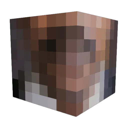 BelowMediocre Minecraft avatar head, 3D render