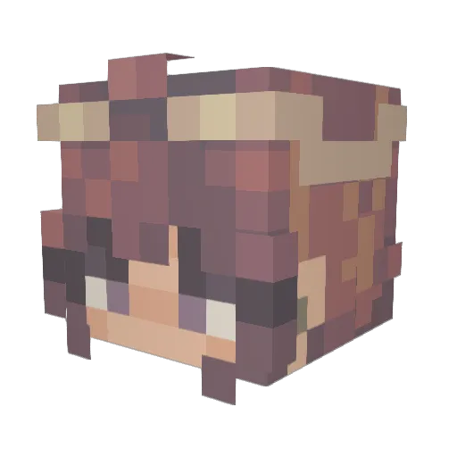 Belowmycity Minecraft avatar head, 3D render