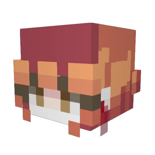 Belqe Minecraft avatar head, 3D render