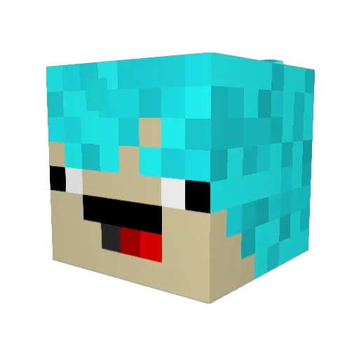Beluga1111 Minecraft avatar head, 3D render