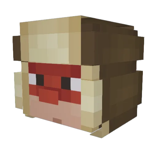 Bembelequero Minecraft avatar head, 3D render